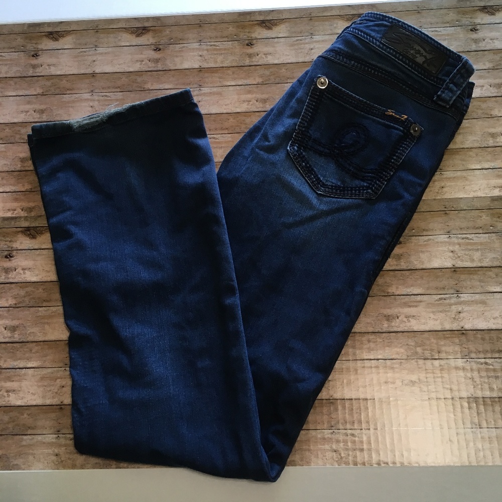 Seven7 dark blue bootcut jeans sz 28